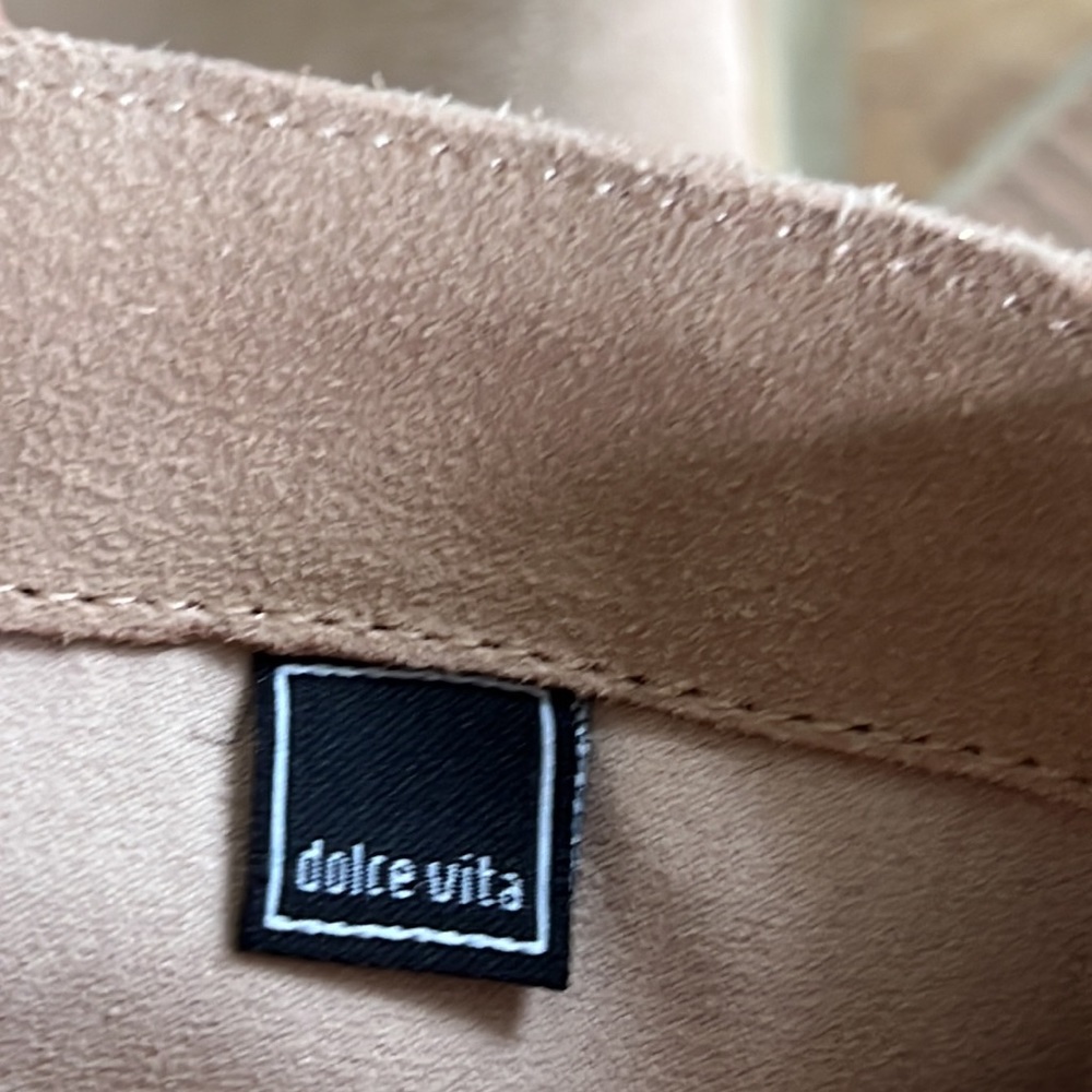 Anthropologie Dolce Vita Celine Blush Tan Suede Leather Boots Size 7 - Picture 9 of 11